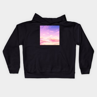 Pastel Sunset Pink Clouds Kids Hoodie